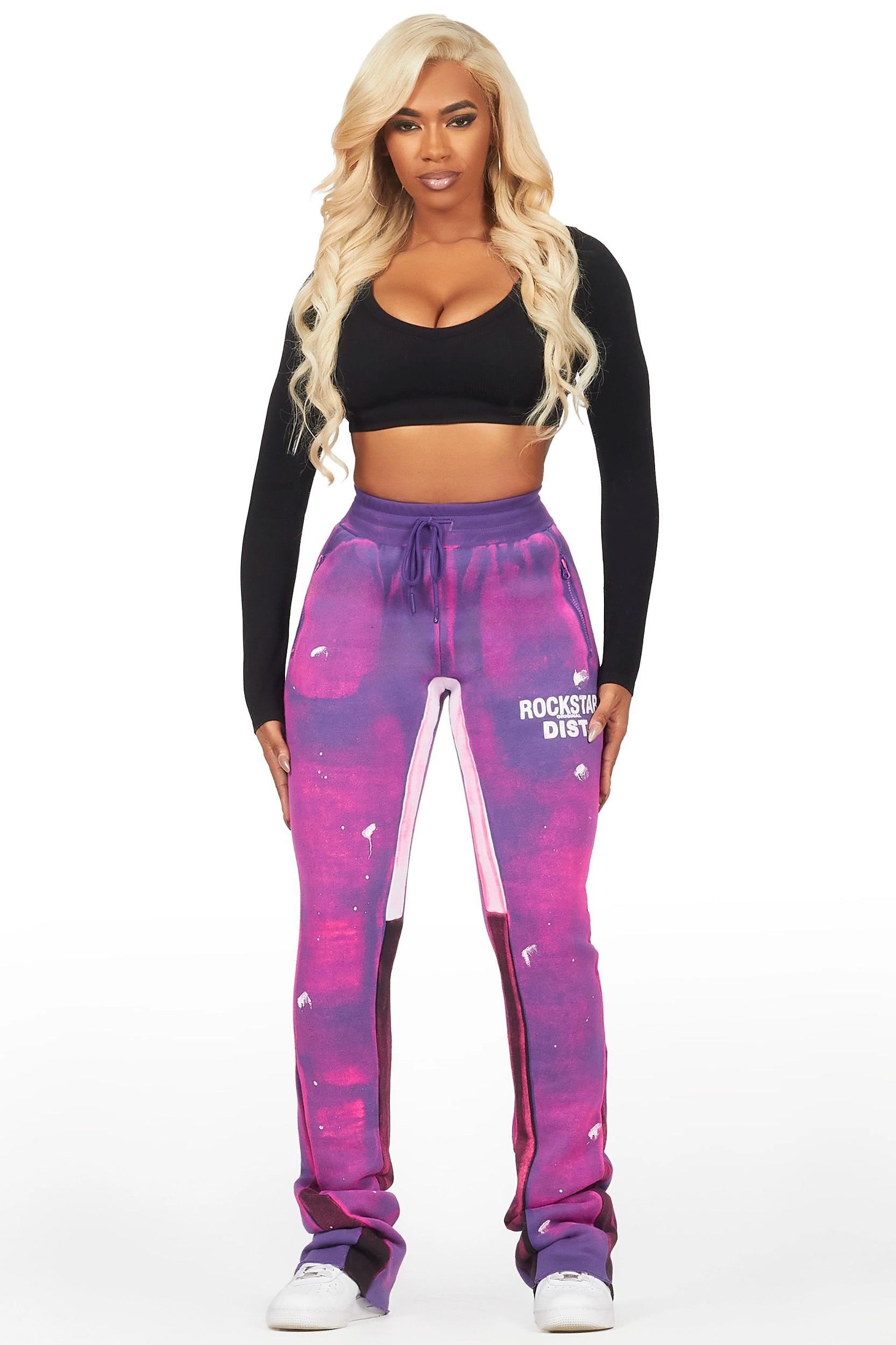 Tanisha Purple Stacked Flare Pant Female Product Image
