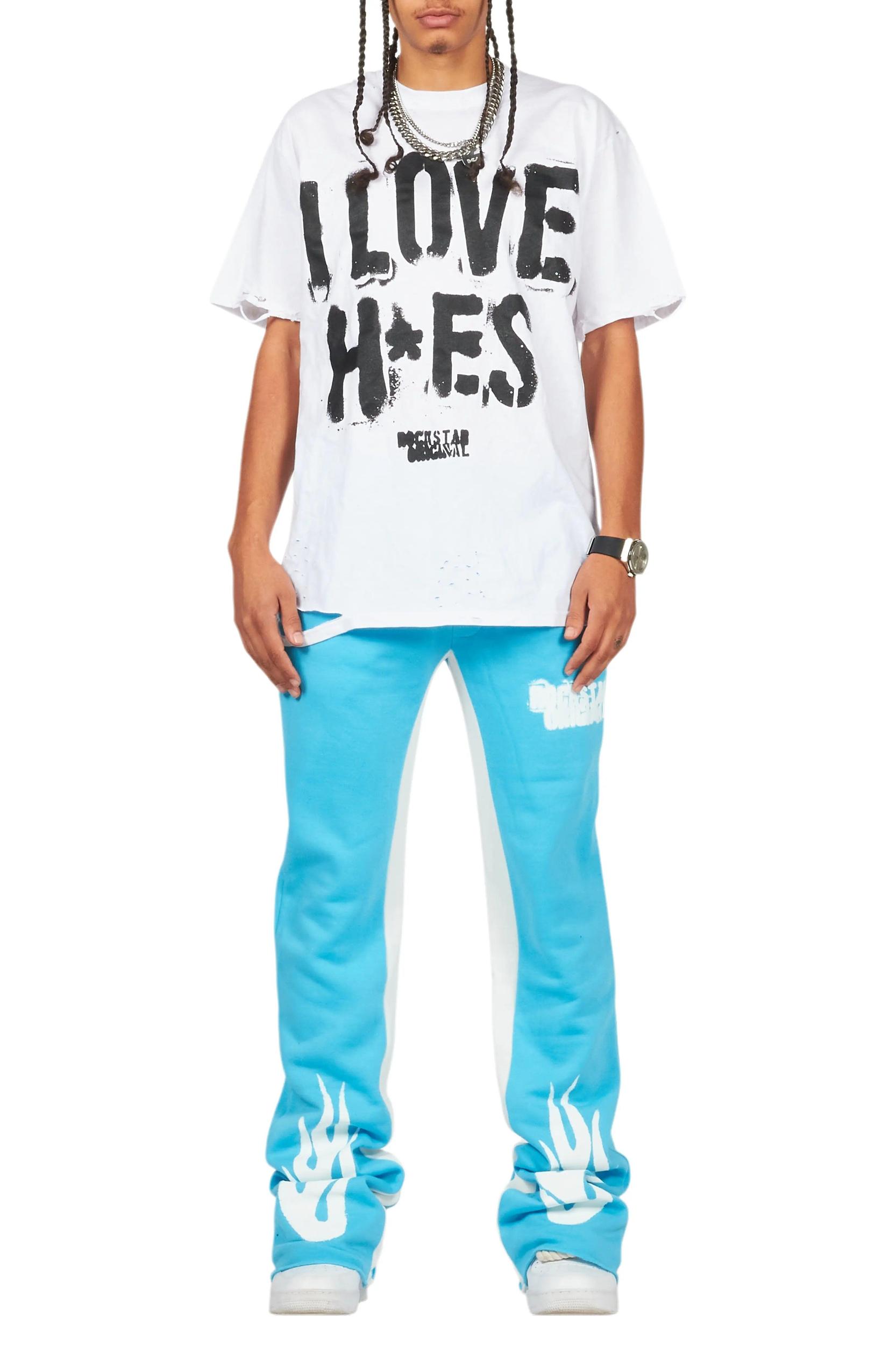 Banyan Blue Graphic Baggy Pant Male Product Image