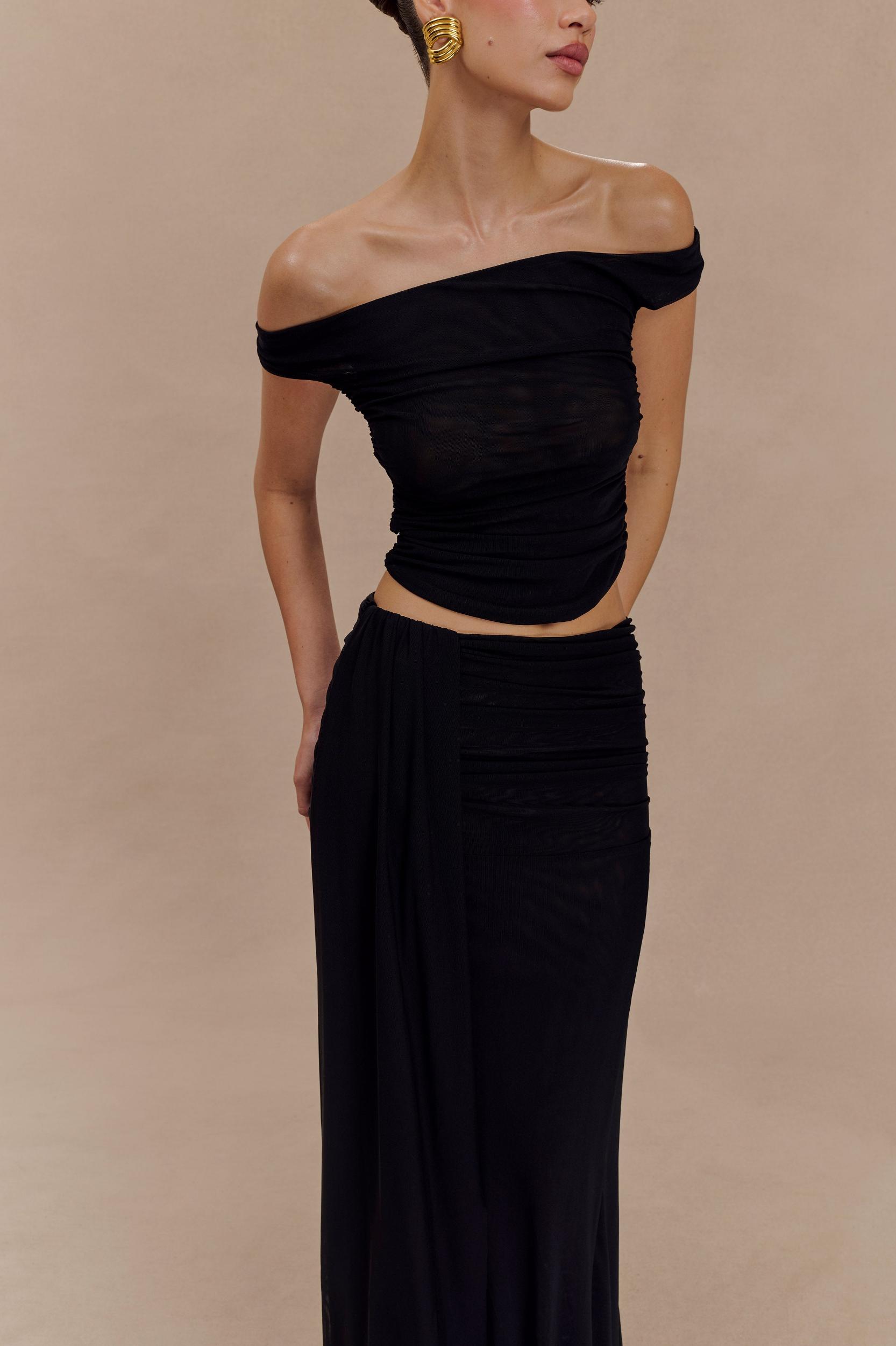 Brooklyn Mesh Crop Top - Black Product Image