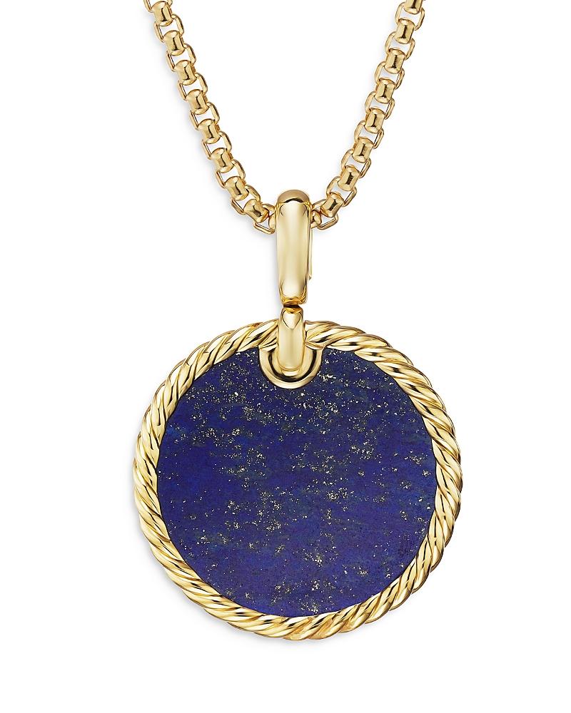 David Yurman Small Cable Disc Amulet in 18K Yellow Gold with Turquoise Product Image