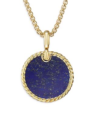 David Yurman Small Cable Disc Amulet in 18K Yellow Gold with Turquoise Product Image
