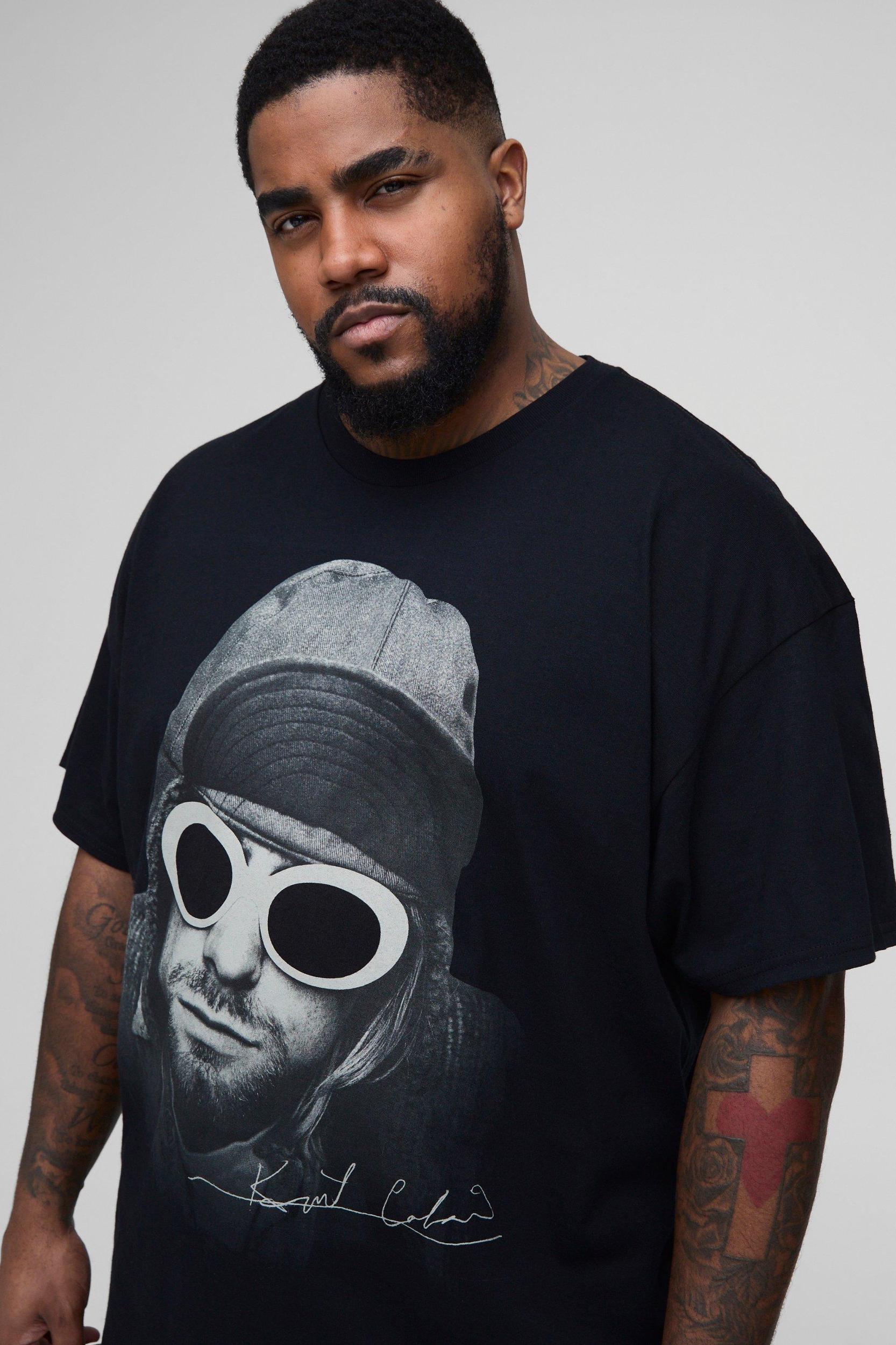 Plus Kurt Cobain License Print Regular Fit T-Shirt | boohooMAN USA Product Image