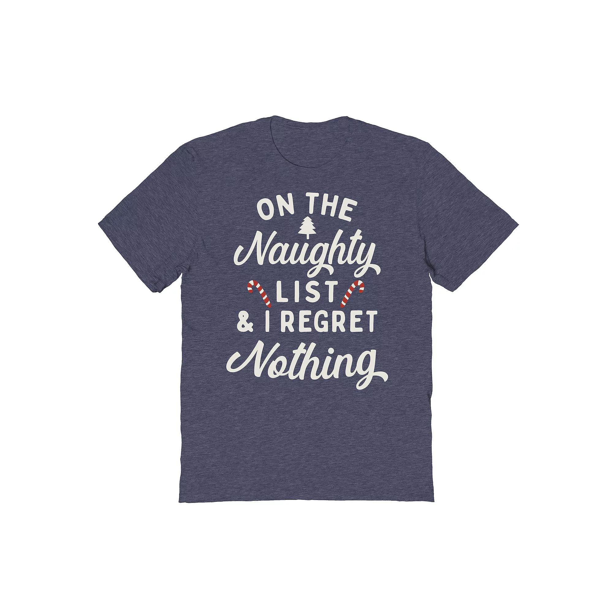 Men's On the Naughty List Graphic Tee, Women's, Size: Small, Navy Grey Product Image