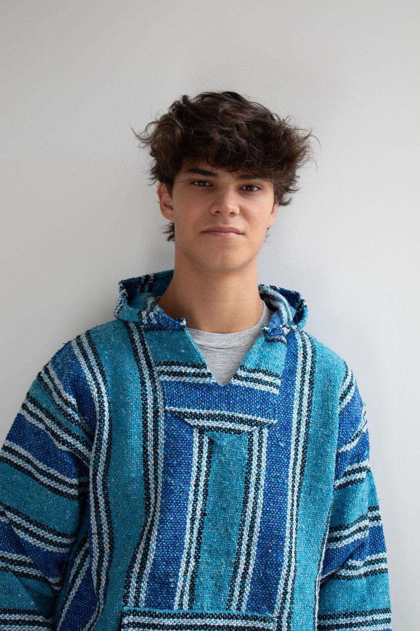Lightweight Turquoise Baja Hoodie Product Image
