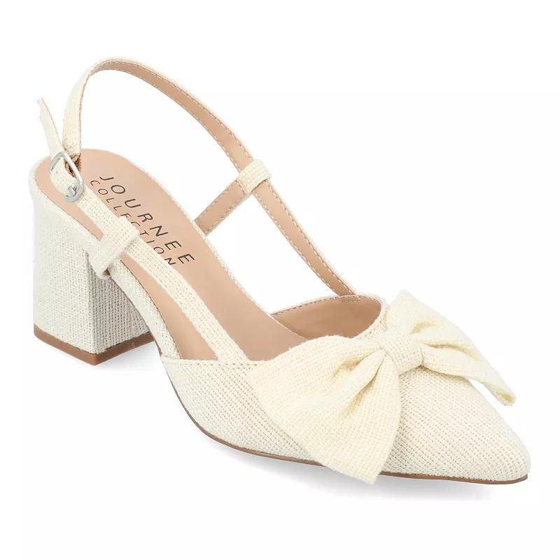 Journee Tailynn Women's Dressy Pumps, Size: 6.5 Wide, Ivory Product Image