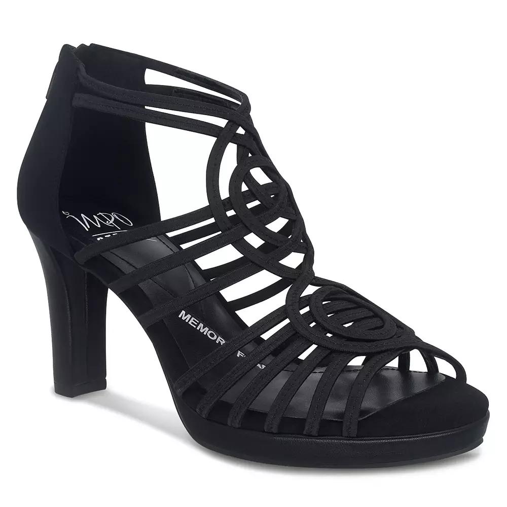 Impo Tiffany Women's Stretch Elastic Dress Memory Foam Sandals, Size: 9.5, Black Product Image