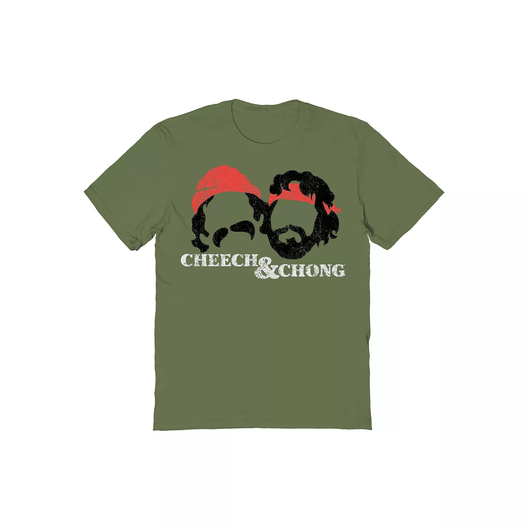 Men's Cheech & Chong Heads Graphic Tee, Size: XXL, Military Green Product Image