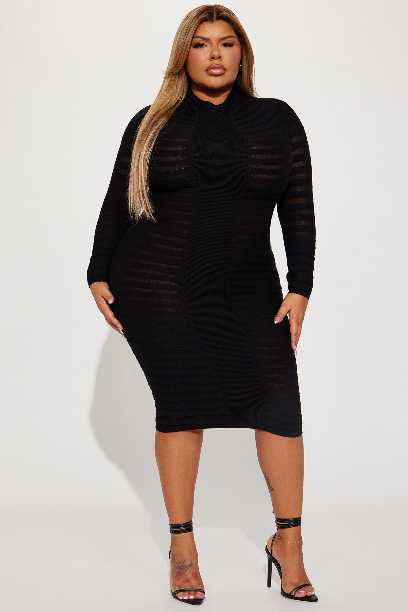 Zoe Sweater Midi Dress - Black Female Product Image