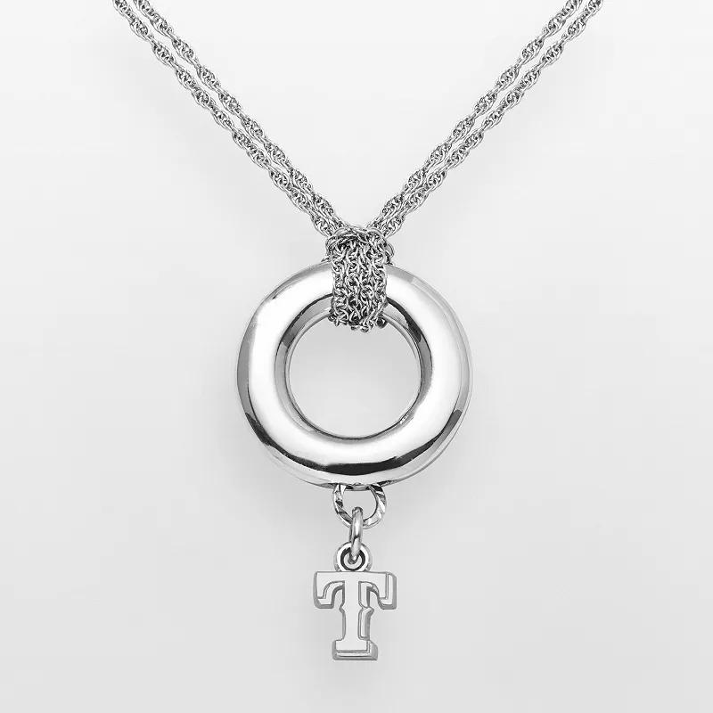 LogoArt Texas Rangers Sterling Silver Logo Halo Pendant, Womens Product Image