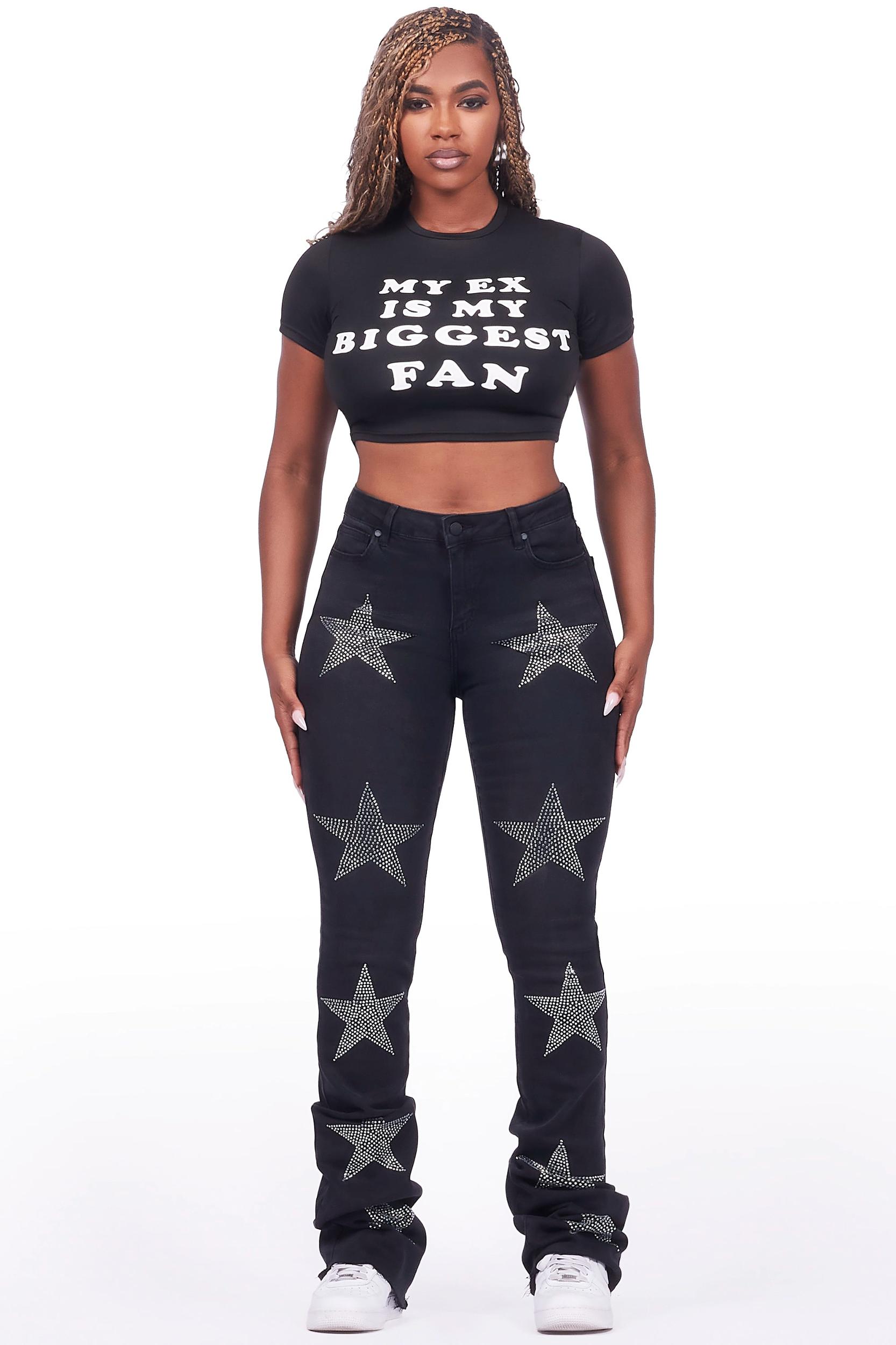 Sarina Black Crop T-Shirt Female Product Image