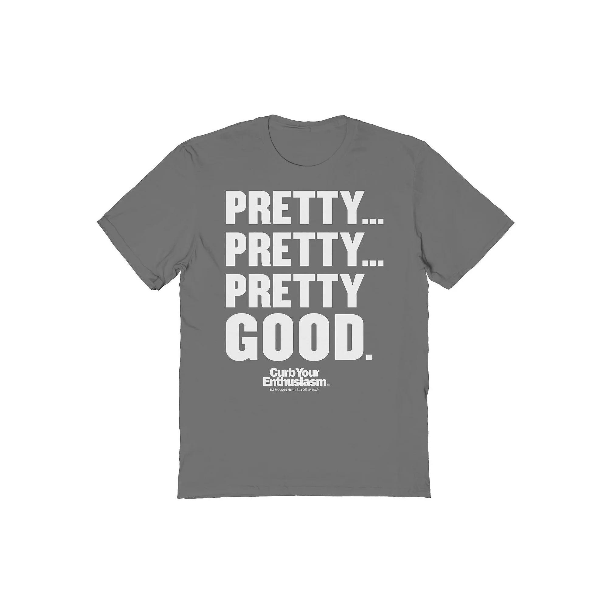 Men's Pretty Pretty Pretty Good White Curb Your Enthusiasm Graphic Tee, Size: Large, Grey Product Image