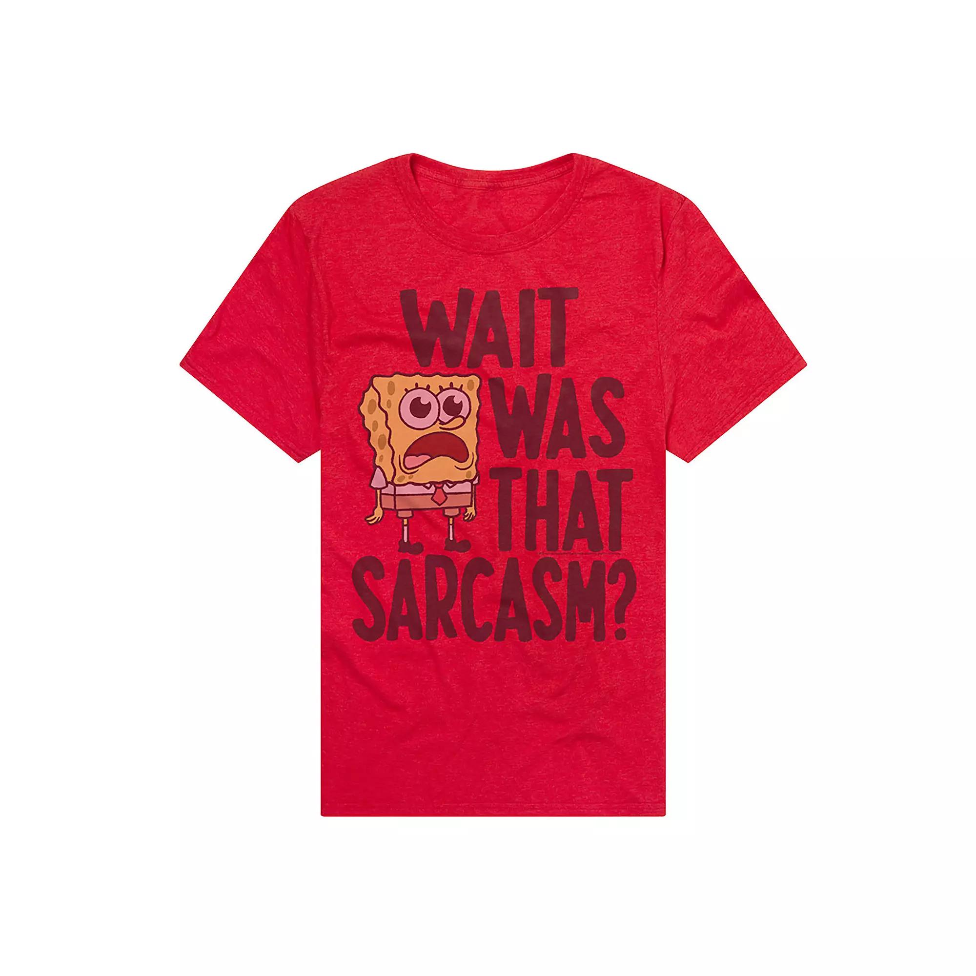Men's SpongeBob SquarePants Sarcasm Graphic Tee, Size: Small, Red Product Image