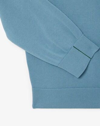 Zipped High Neck Cotton Sweater Product Image