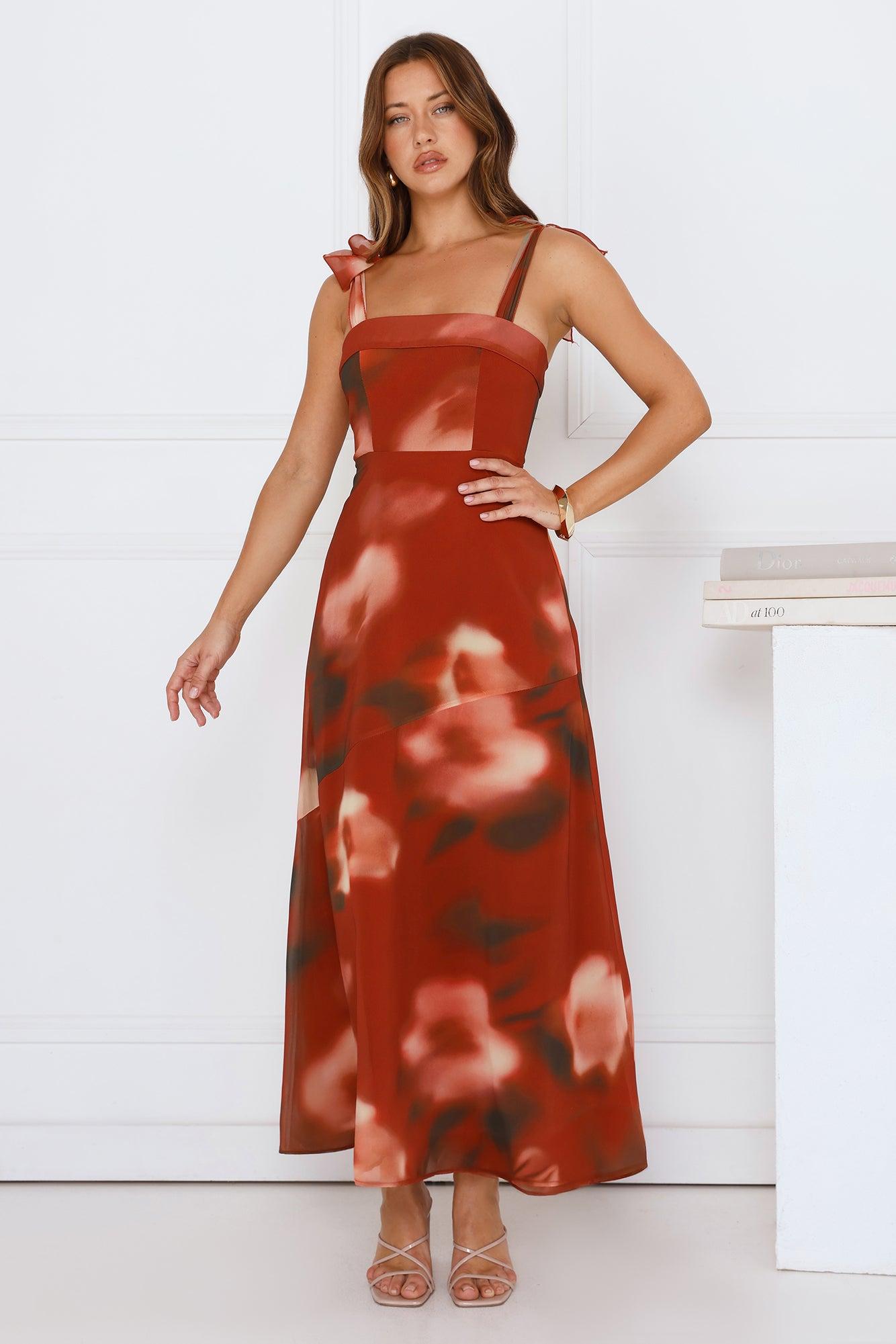 Fresh Feed Maxi Dress Rust Product Image