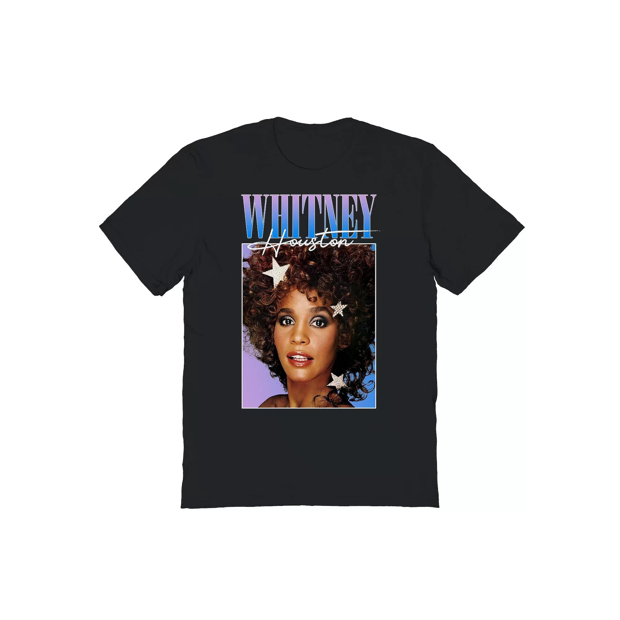 Men's Whitney Houston Stars Graphic Tee, Size: Small, Black Product Image