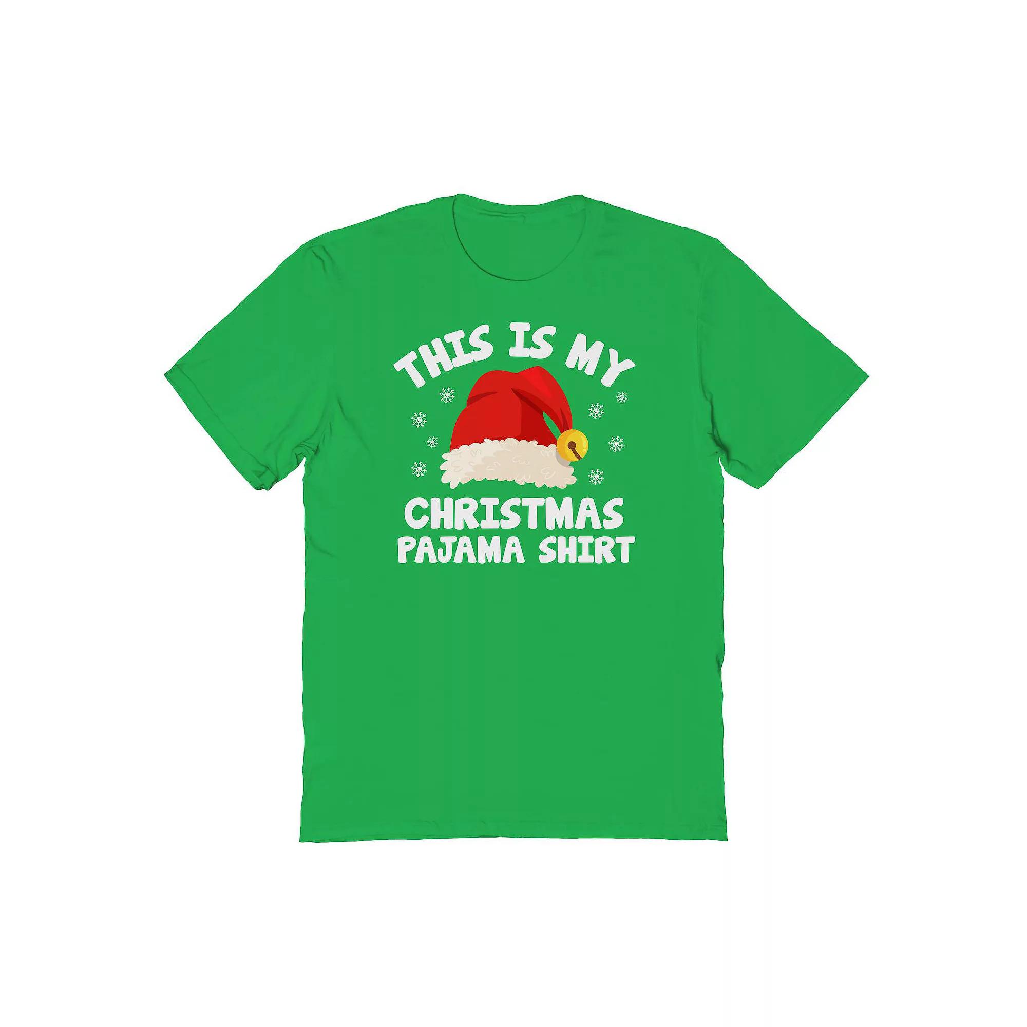 Men's Pajama Christmas Shirt Christmas Graphic Tee,  Product Image