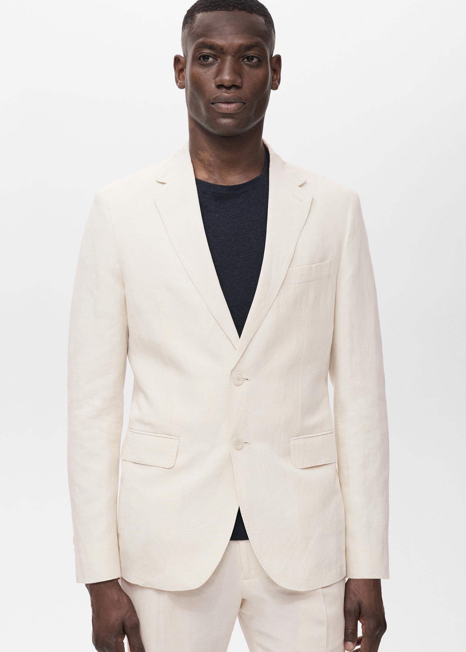 Slim-fit suit blazer made from a linen-lyocell blend - Men | MANGO USA Product Image