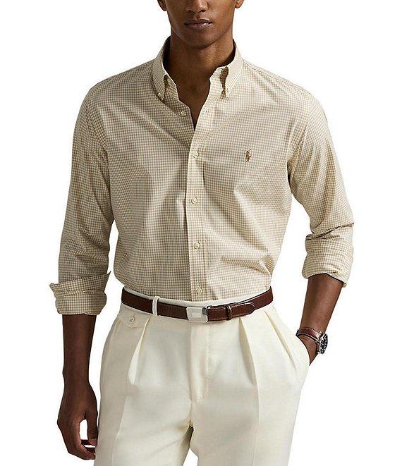 Polo Ralph Lauren Big & Tall Classic Fit Gingham Stretch Poplin Long Sleeve Woven Shirt Product Image