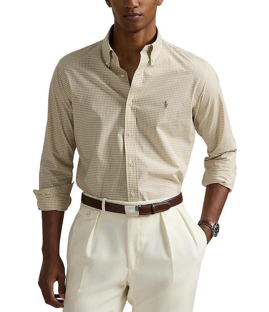 Polo Ralph Lauren Big & Tall Classic Fit Gingham Stretch Poplin Long Sleeve Woven Shirt Product Image