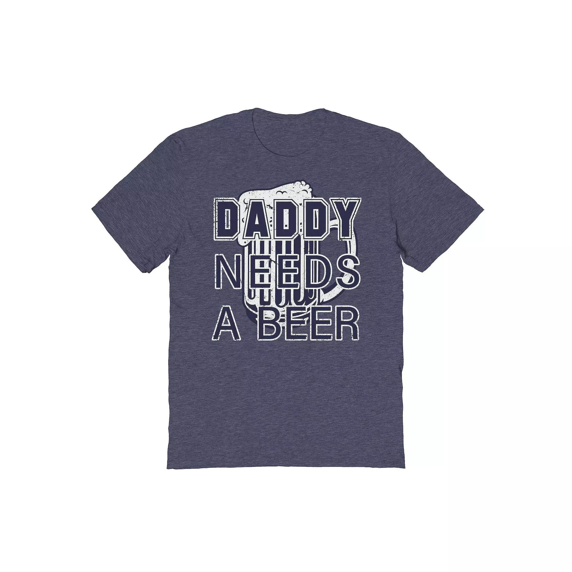 Men's COLAB89 by Threadless Daddy Needs A Beer Father's Day Graphic Tee, Size: Medium, Navy Grey Product Image