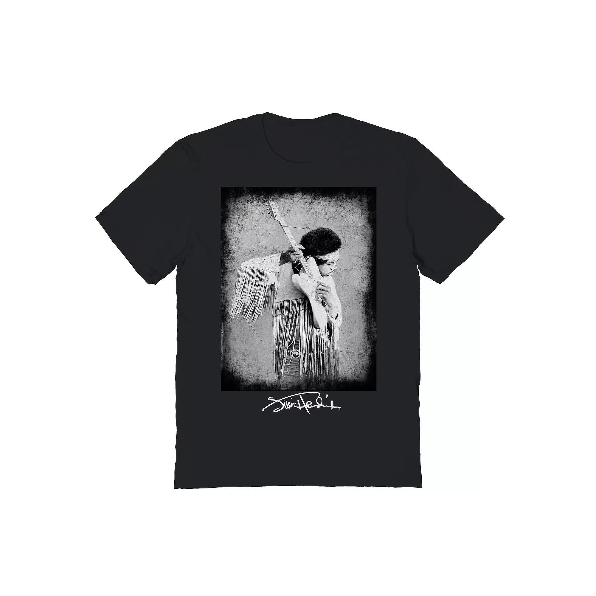 Men's Jimi Hendrix Signature Black Frame Graphic Tee, Size: Medium Product Image
