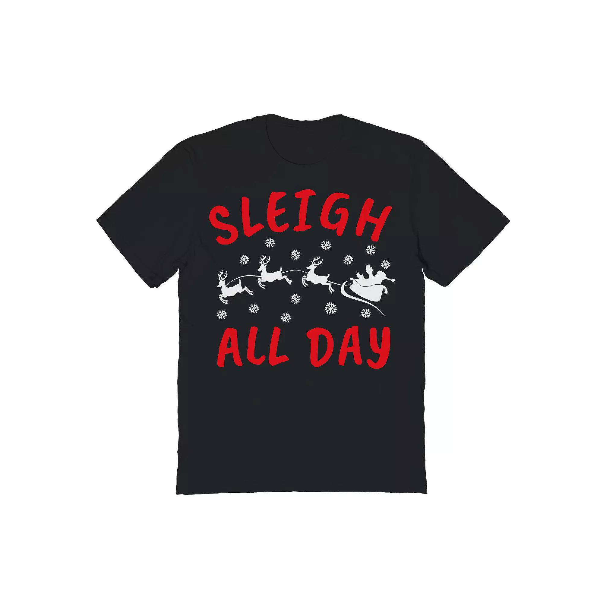 Men's Sleigh All Day Christmas Graphic Tee,  Product Image