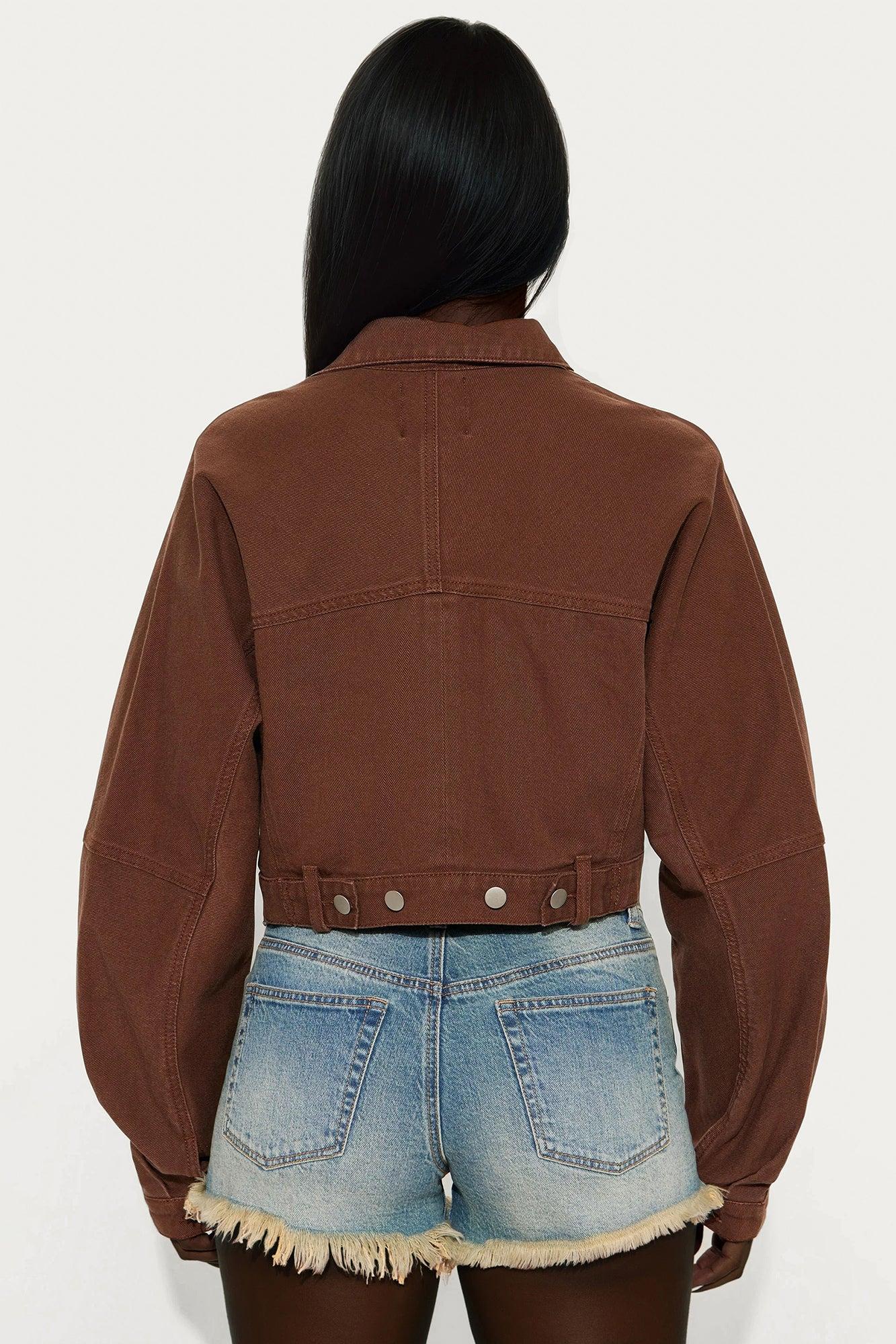 Brittany Trucker Jacket - Chocolate Female Product Image