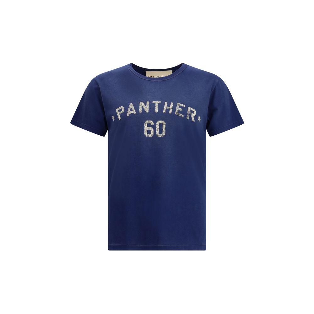 VALENTINO Garavani Navy Cotton T-shirt In Blue Product Image