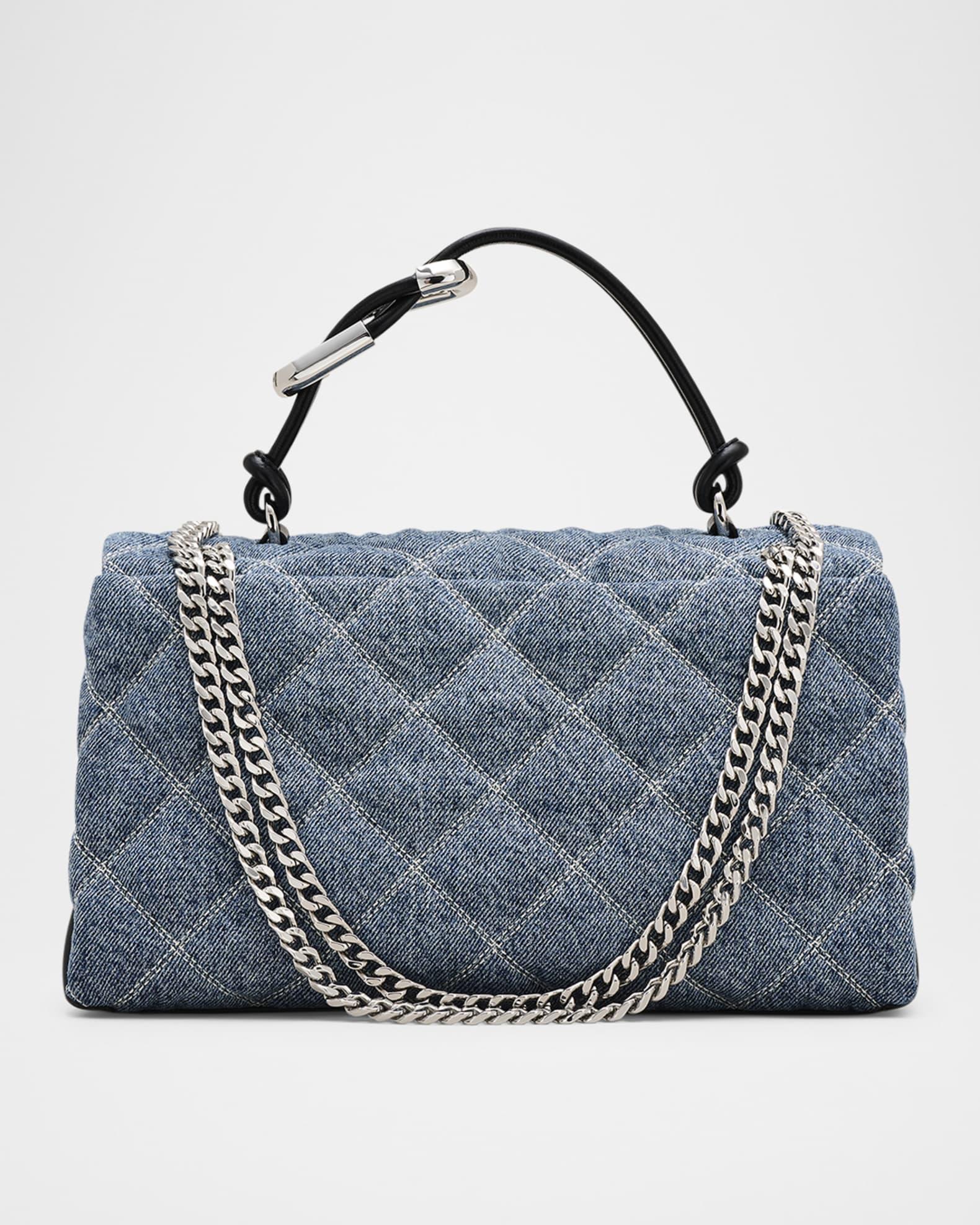 Dual Quilted Denim Shoulder Bag Product Image