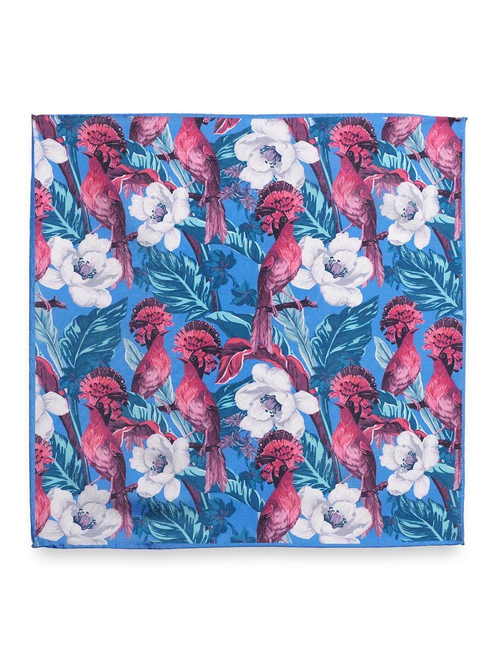 Floral Silk Pocket Square - Blue Multi Product Image
