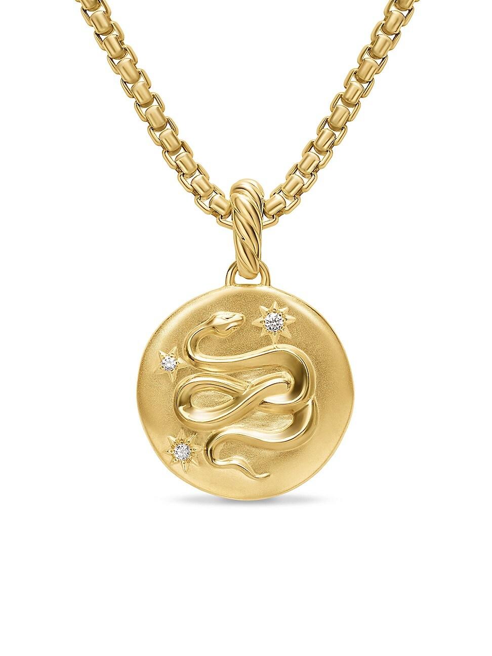 Womens Snake Amulet in 18K Yellow Gold with Diamonds, 18.8MM Product Image
