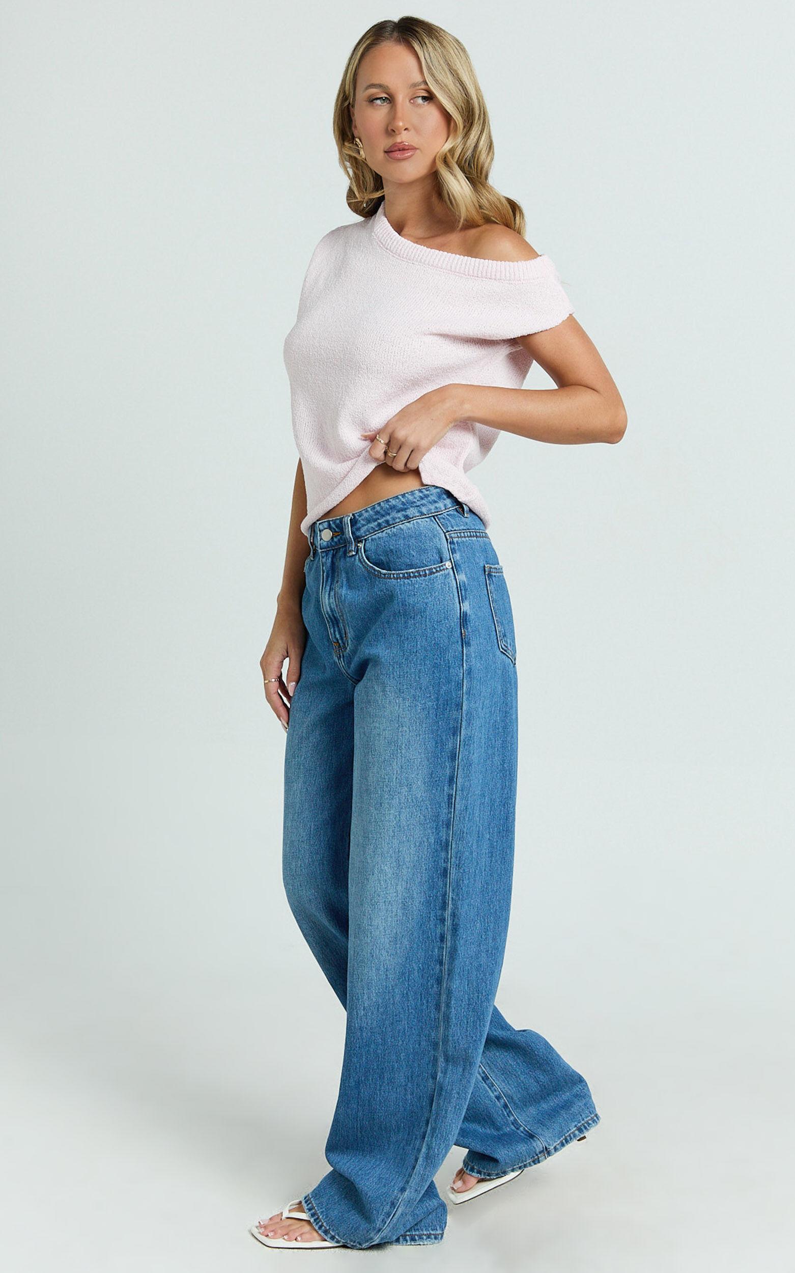 Marilou Top - Knit Off Shoulder Top in Pink Product Image