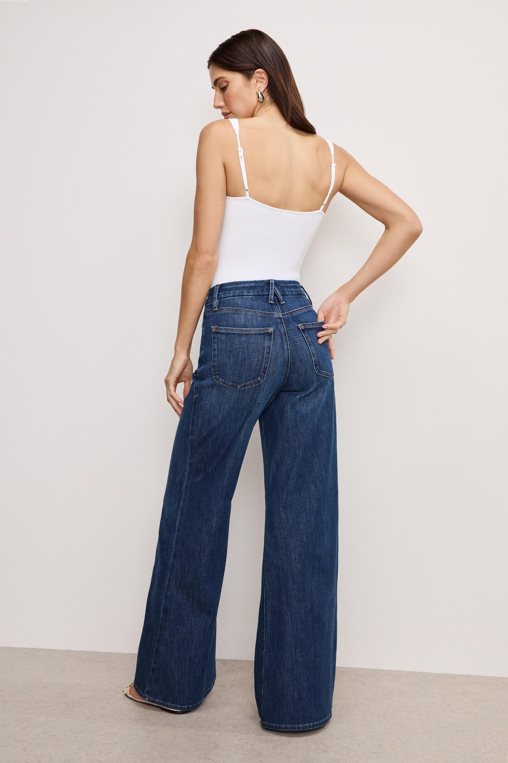 SOFT TECH GOOD WAIST PALAZZO JEANS | INDIGO977 Product Image