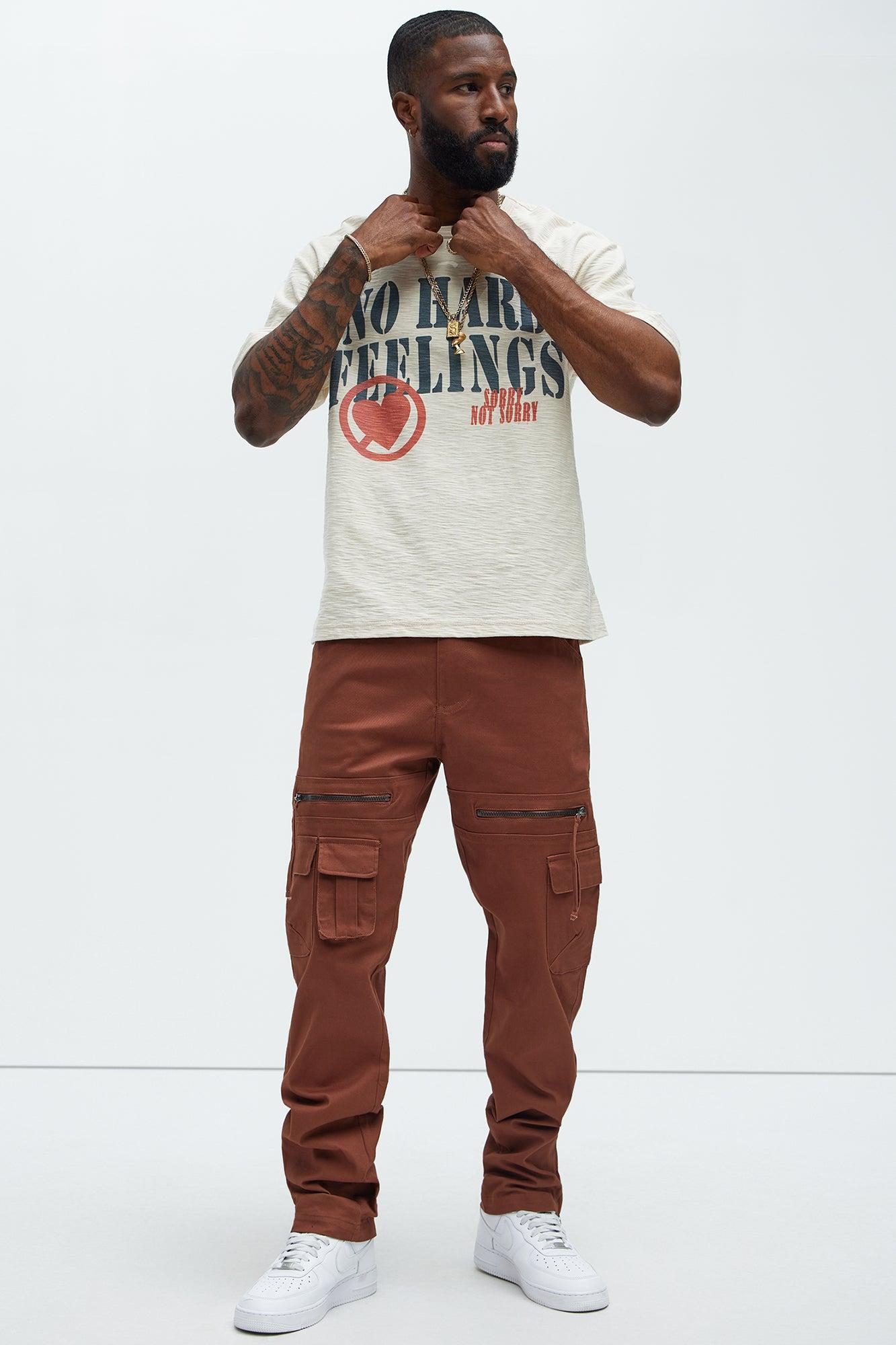 Camera Flash On Cargo Pants - Brown Product Image