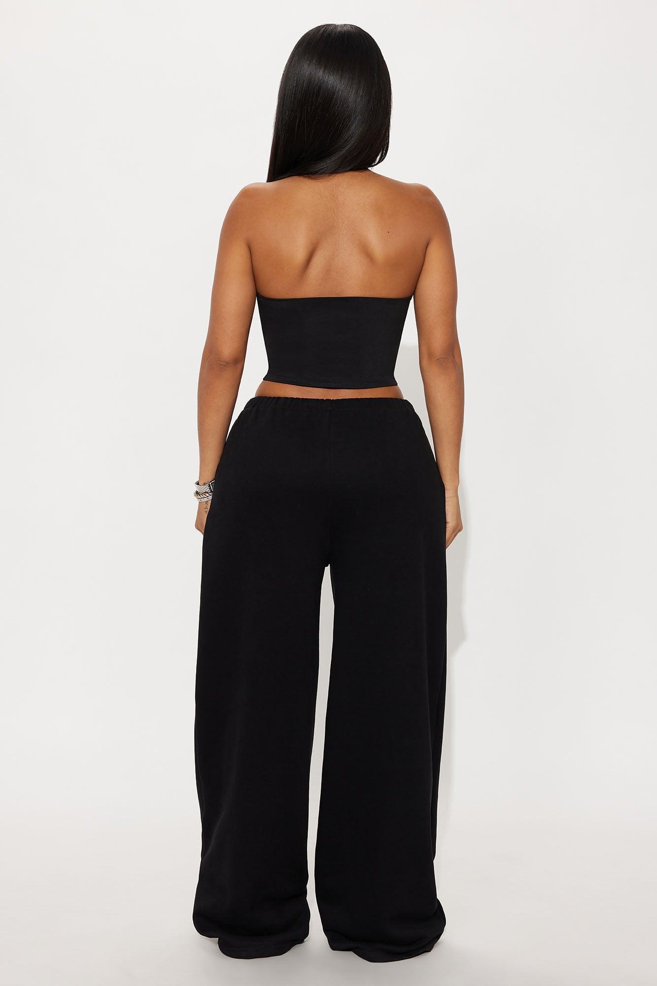 Contour Double Lined Cropped Halter Top - Black Female Product Image