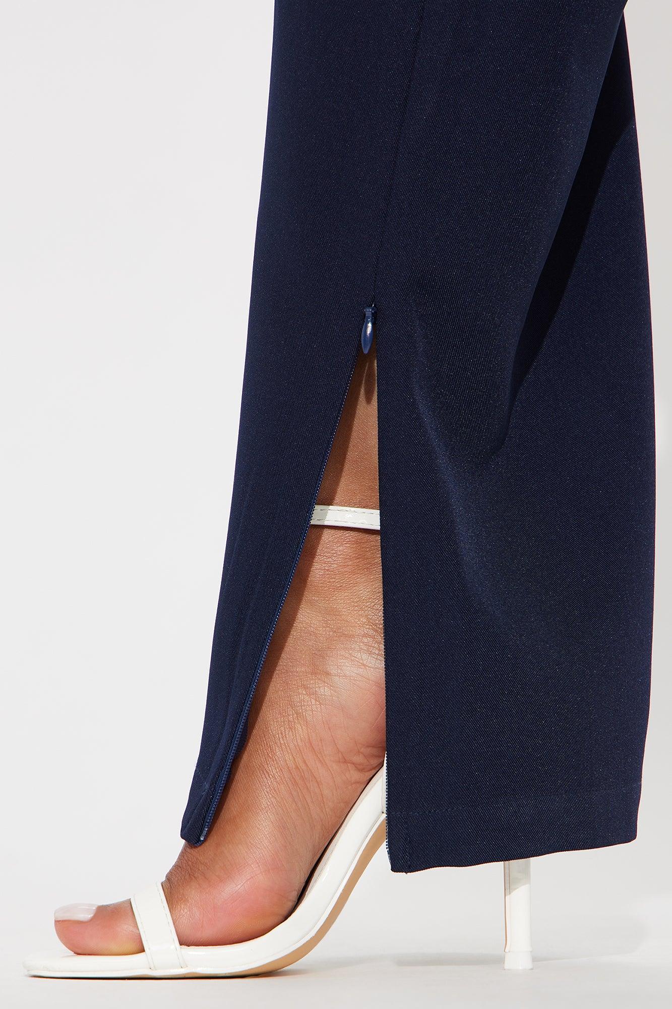 Camryn Wide Leg Trouser Pant - Navy Product Image