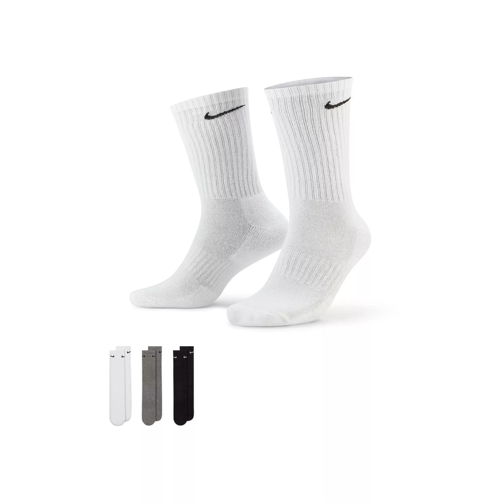 Women's Nike Everyday Cushioned Training Crew Socks 3-Pack,  Product Image