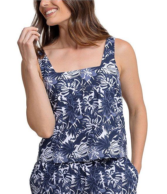 Southern Tide Verity Grand Palms Square Neck Sleeveless Tank Product Image