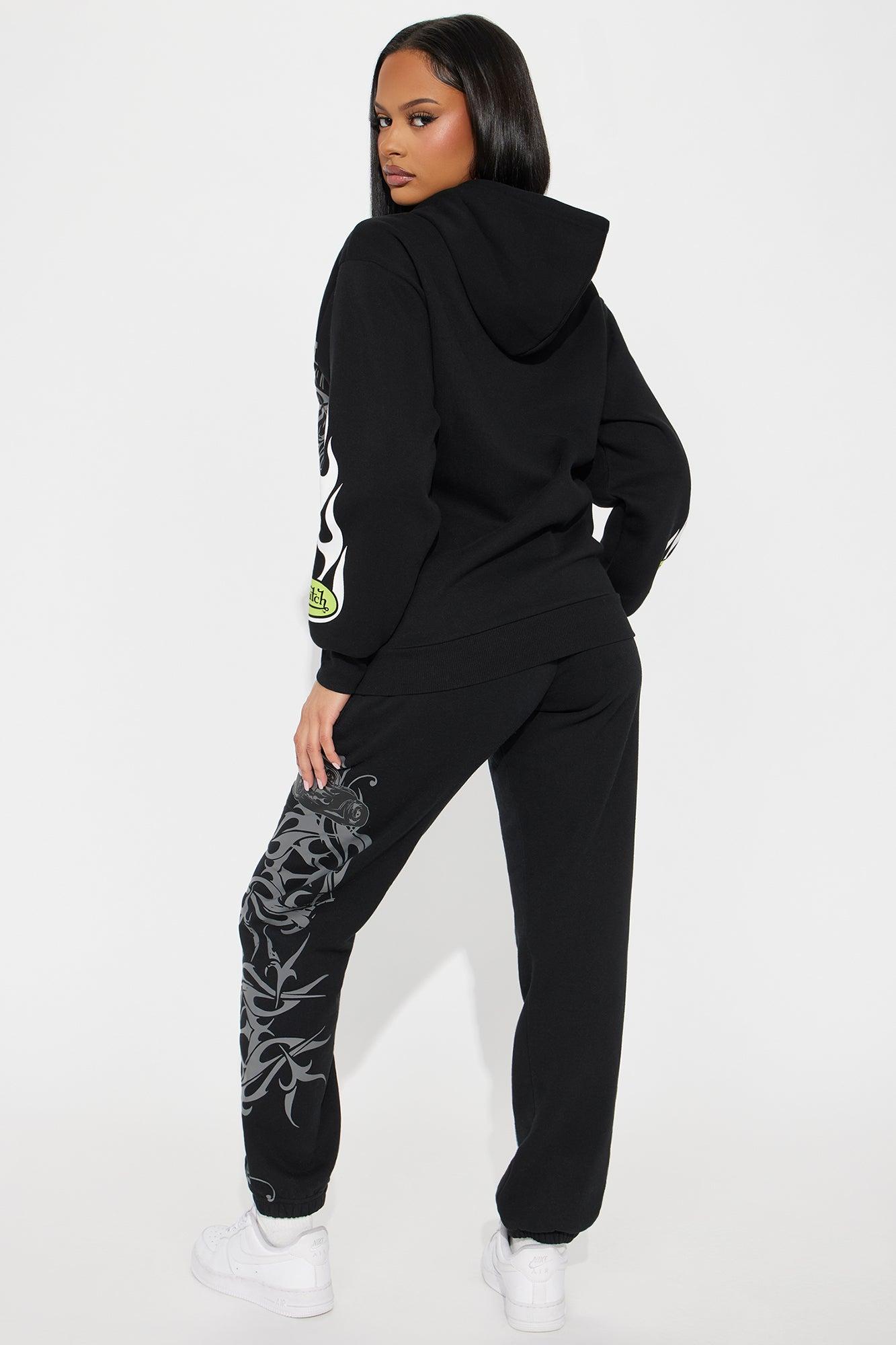 Von Dutch Car Show Zip Front Hoodie - Black/Green Product Image