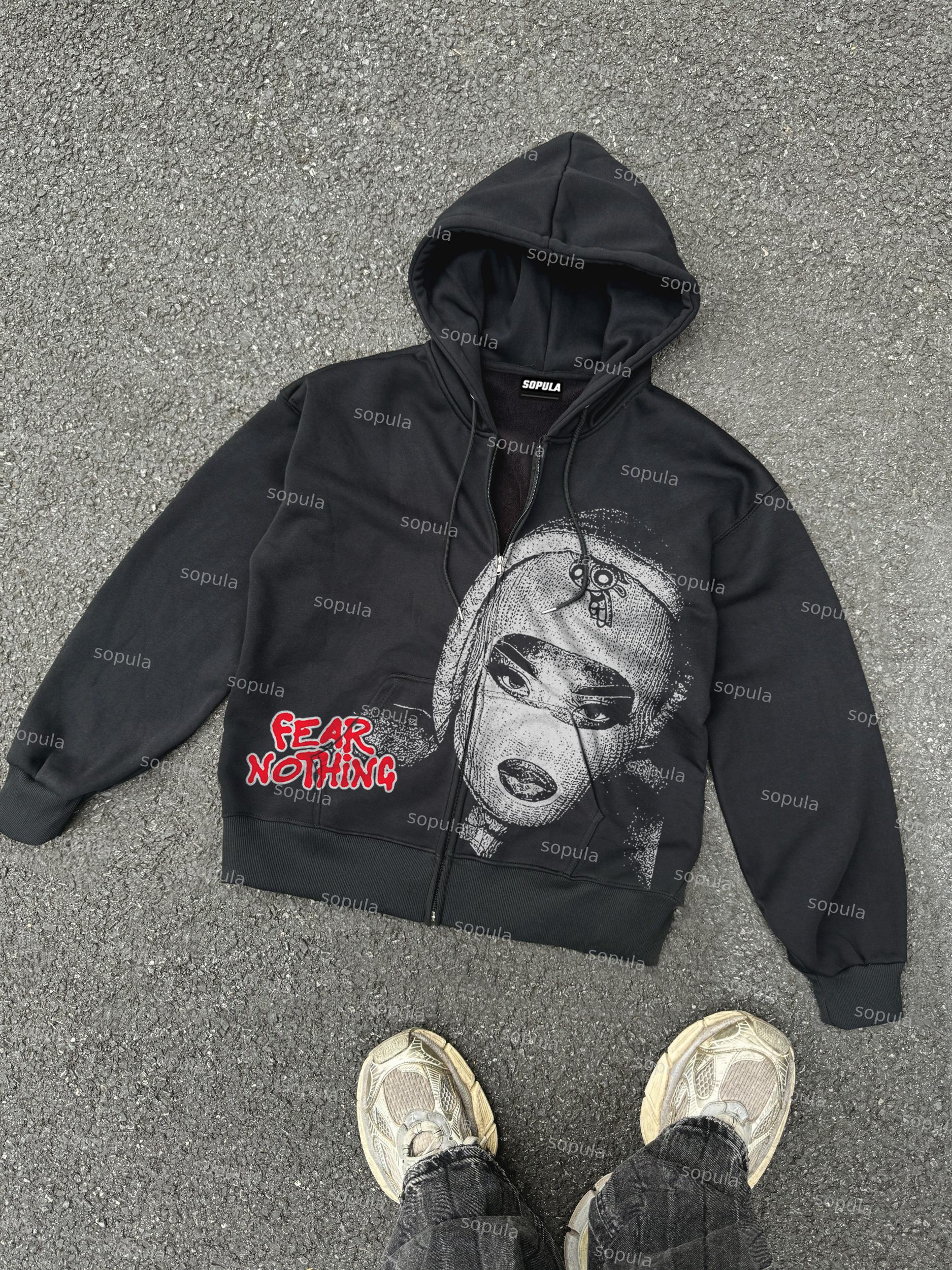 Sopula Richer Than My Opps Graphics Cropped Hoodie Product Image