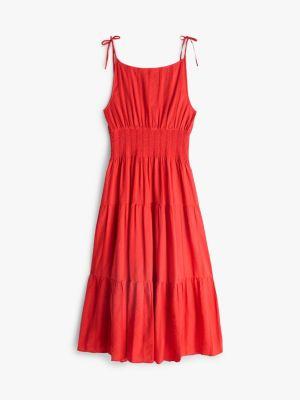 Tiered Seersucker Midi Dress Product Image
