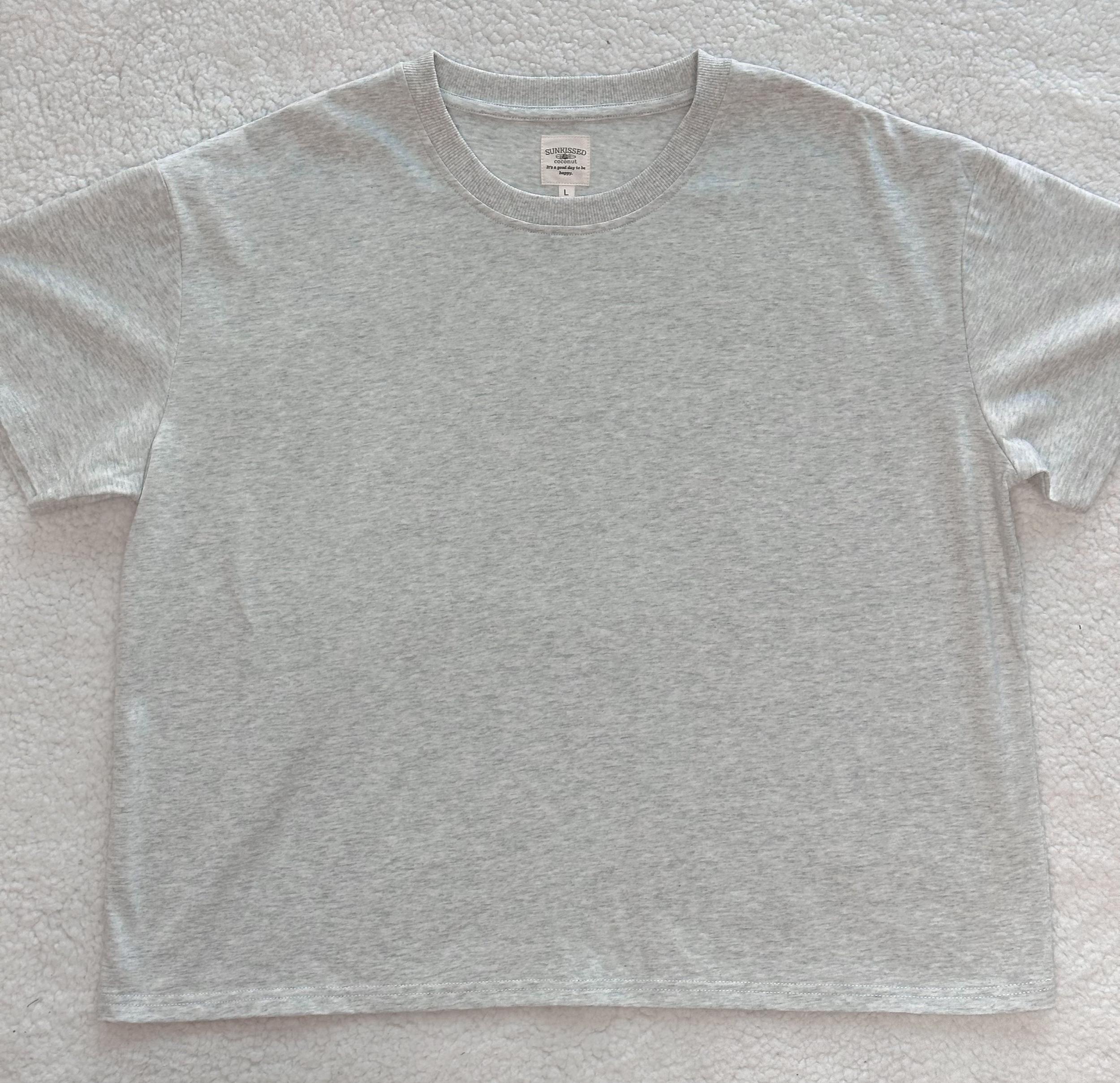 Lush Pink Basic Slightly Cropped Blank Tee Product Image