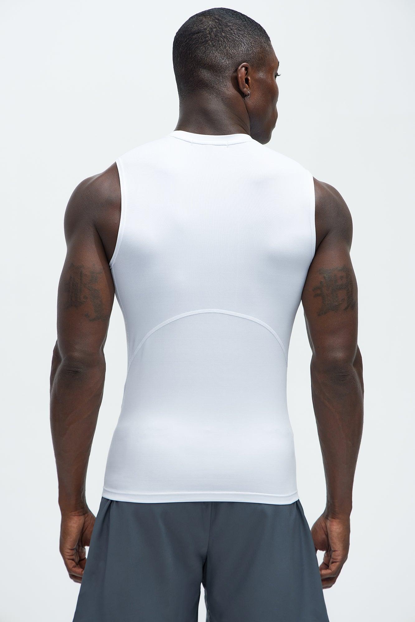 Vital Compression Cut Off Tee - White Product Image
