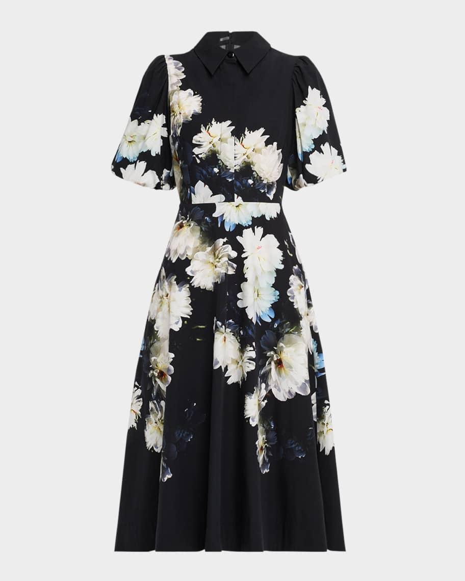 Floral-Print Cotton Midi Shirtdress Product Image