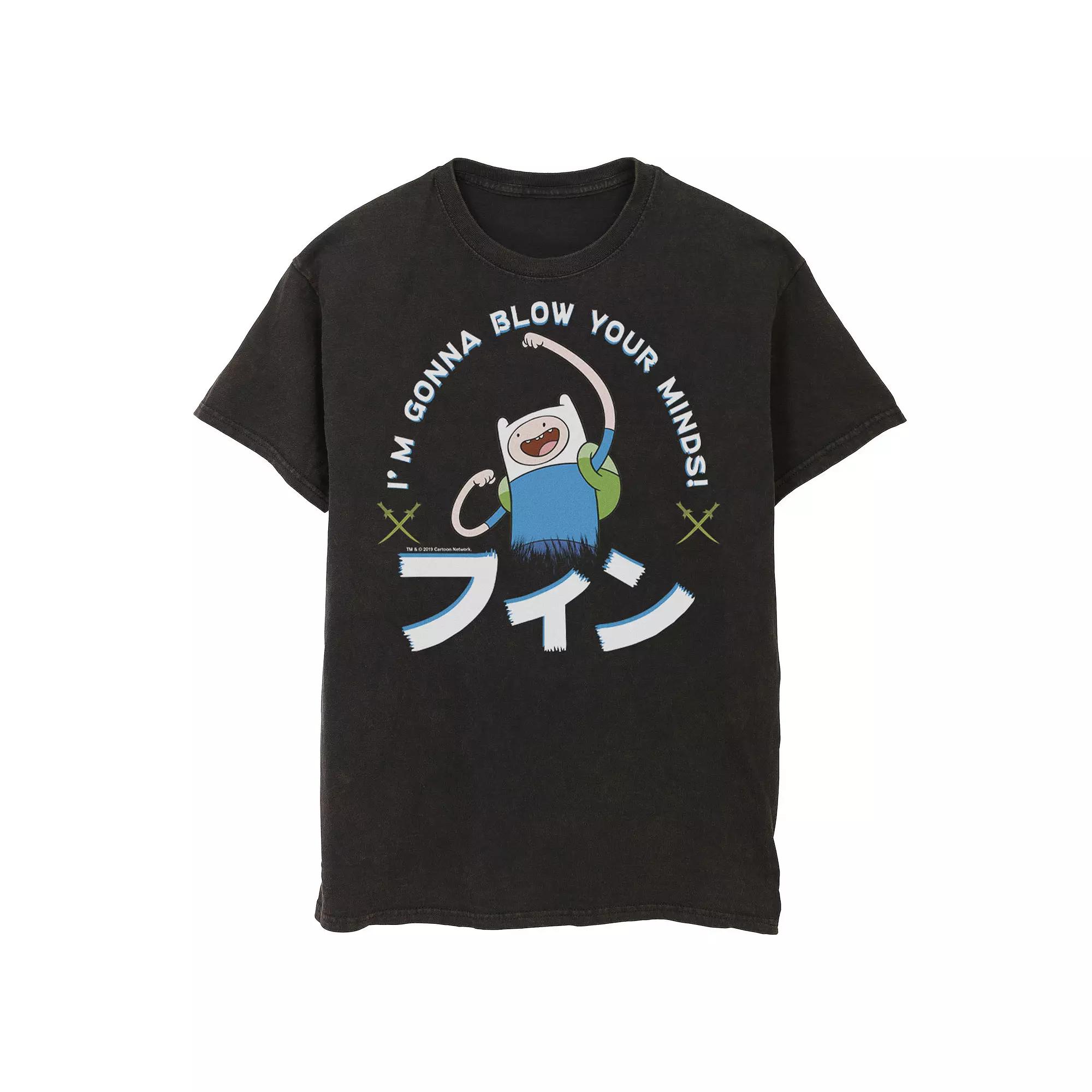 Men's Adventure Time Finn I'm Gonna Blow Your Minds Kanji Portrait Tee,  Product Image