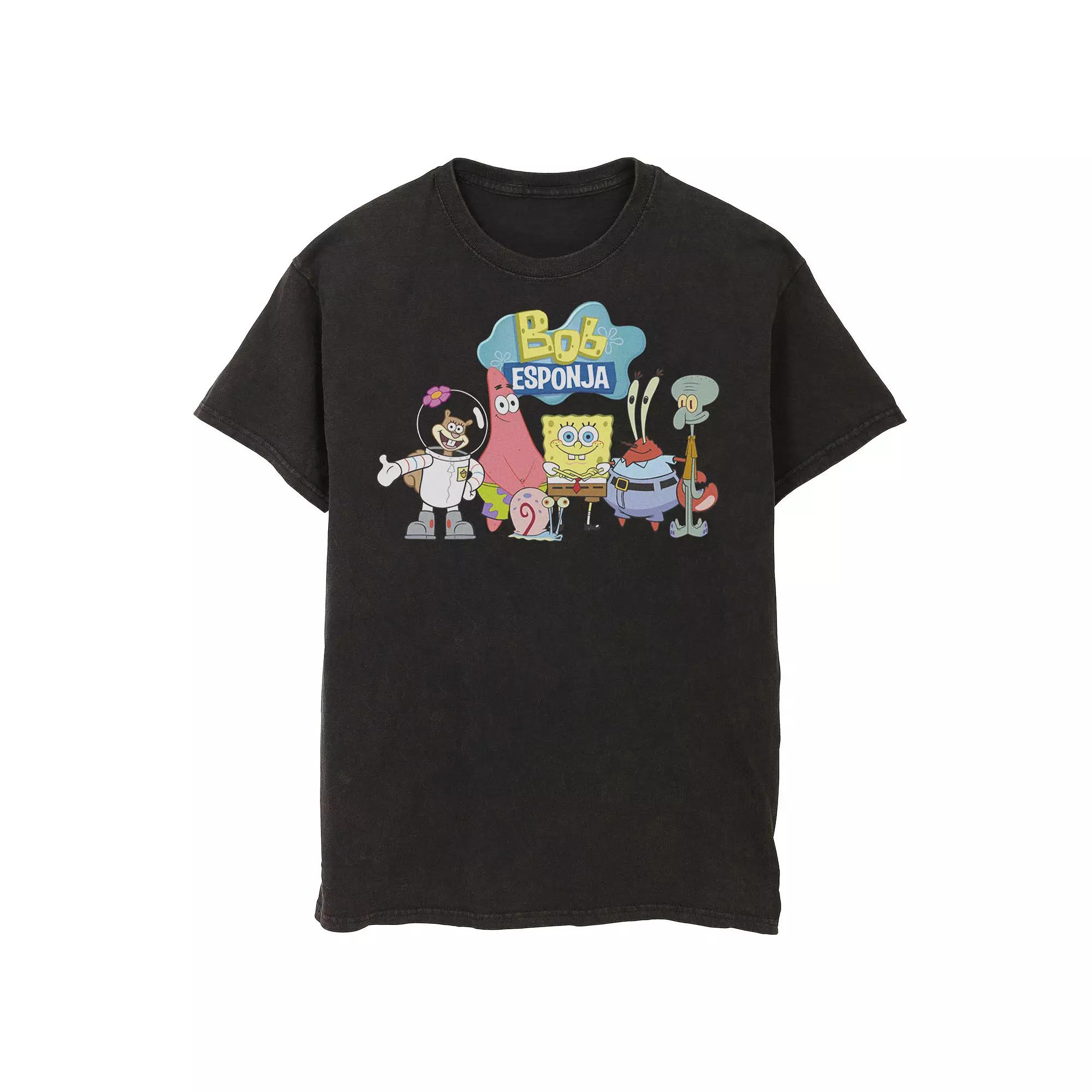 Men's Nickelodeon SpongeBob SquarePants Bob Esponja Happy Group Shot Graphic Tee,  Product Image