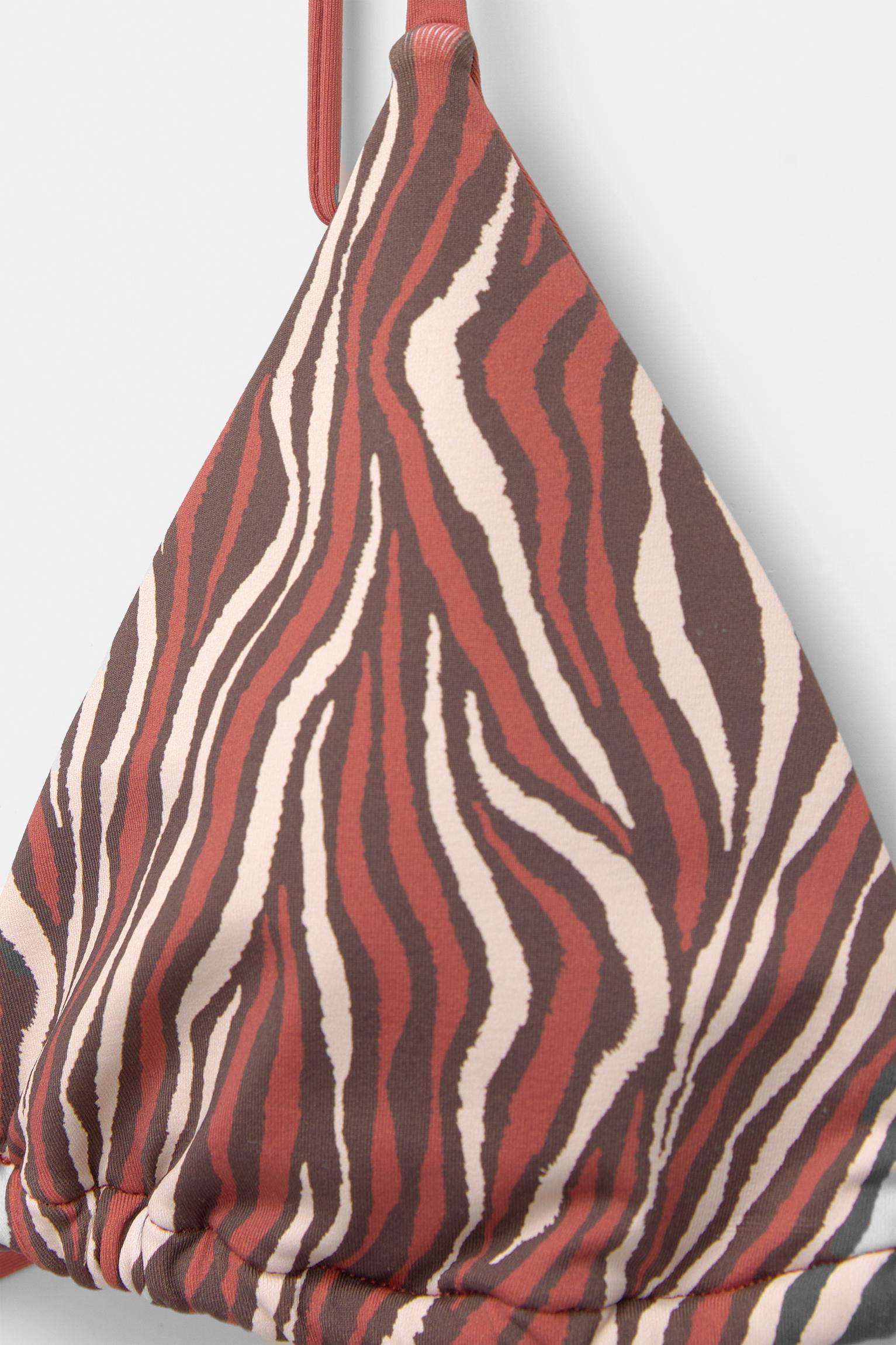 Zebra print triangle bikini top Product Image