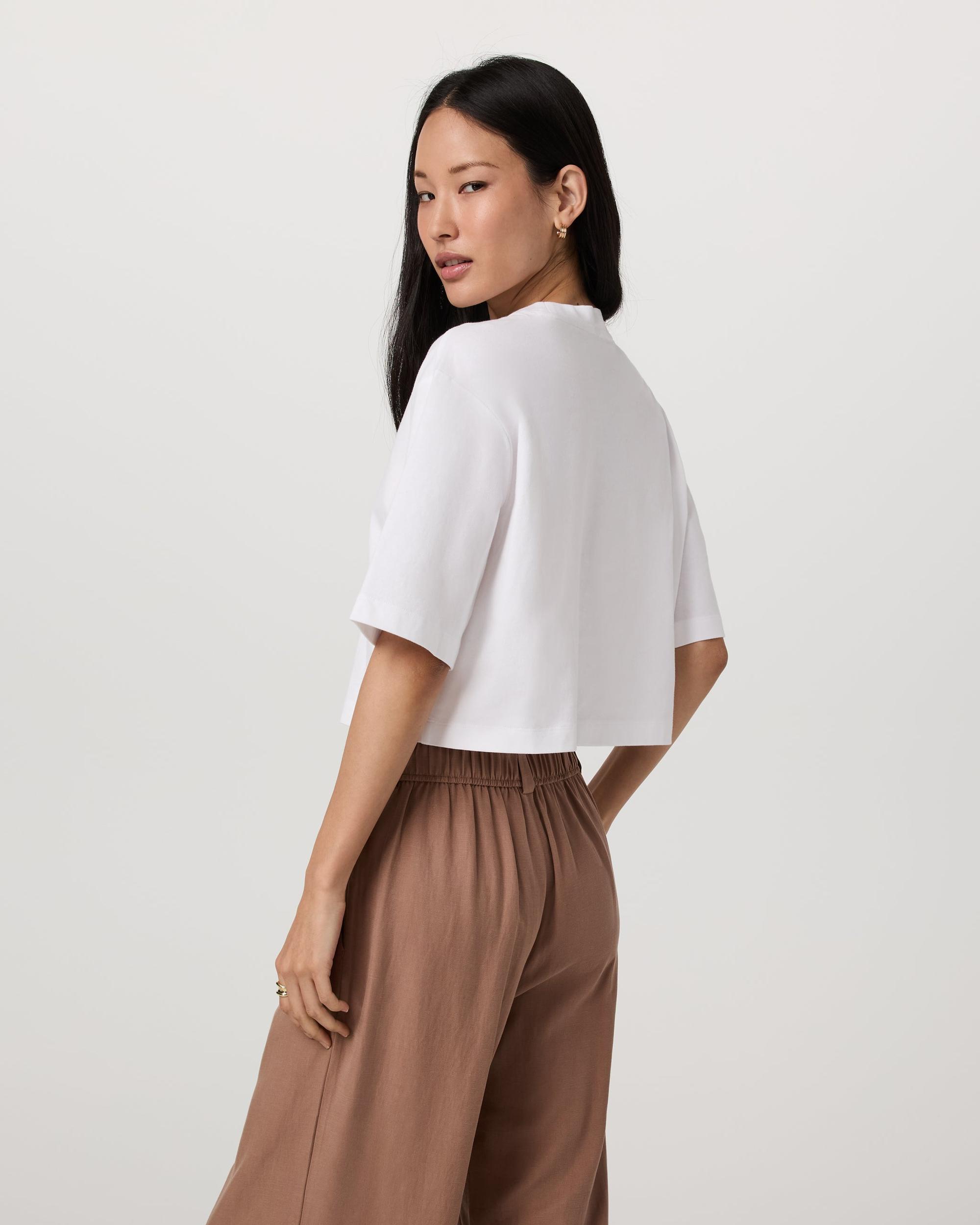 Short Sleeve Heavyweight Crop Cotton Tee Product Image