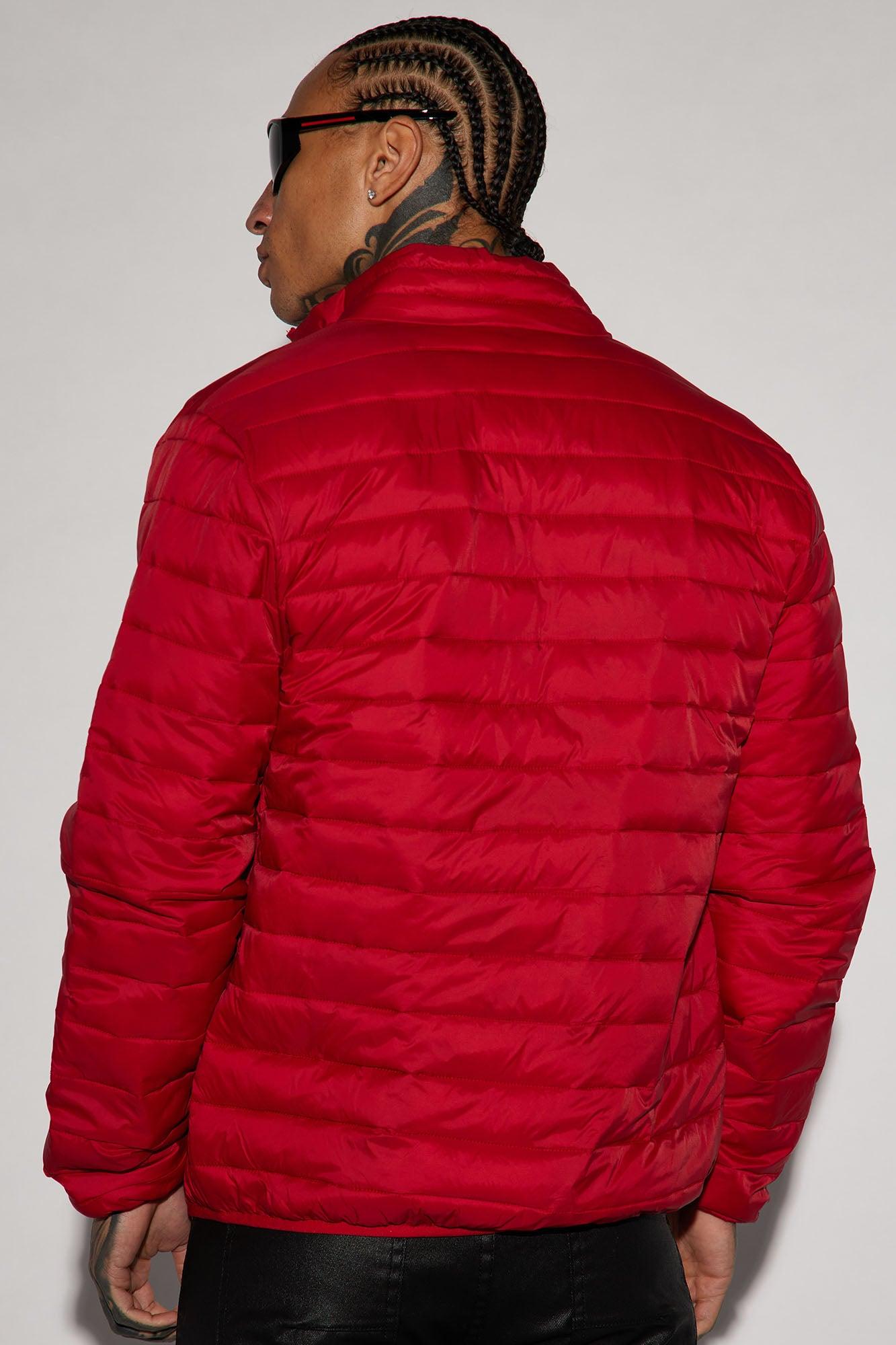 Wesley Packable Puffer Jacket - Red Product Image