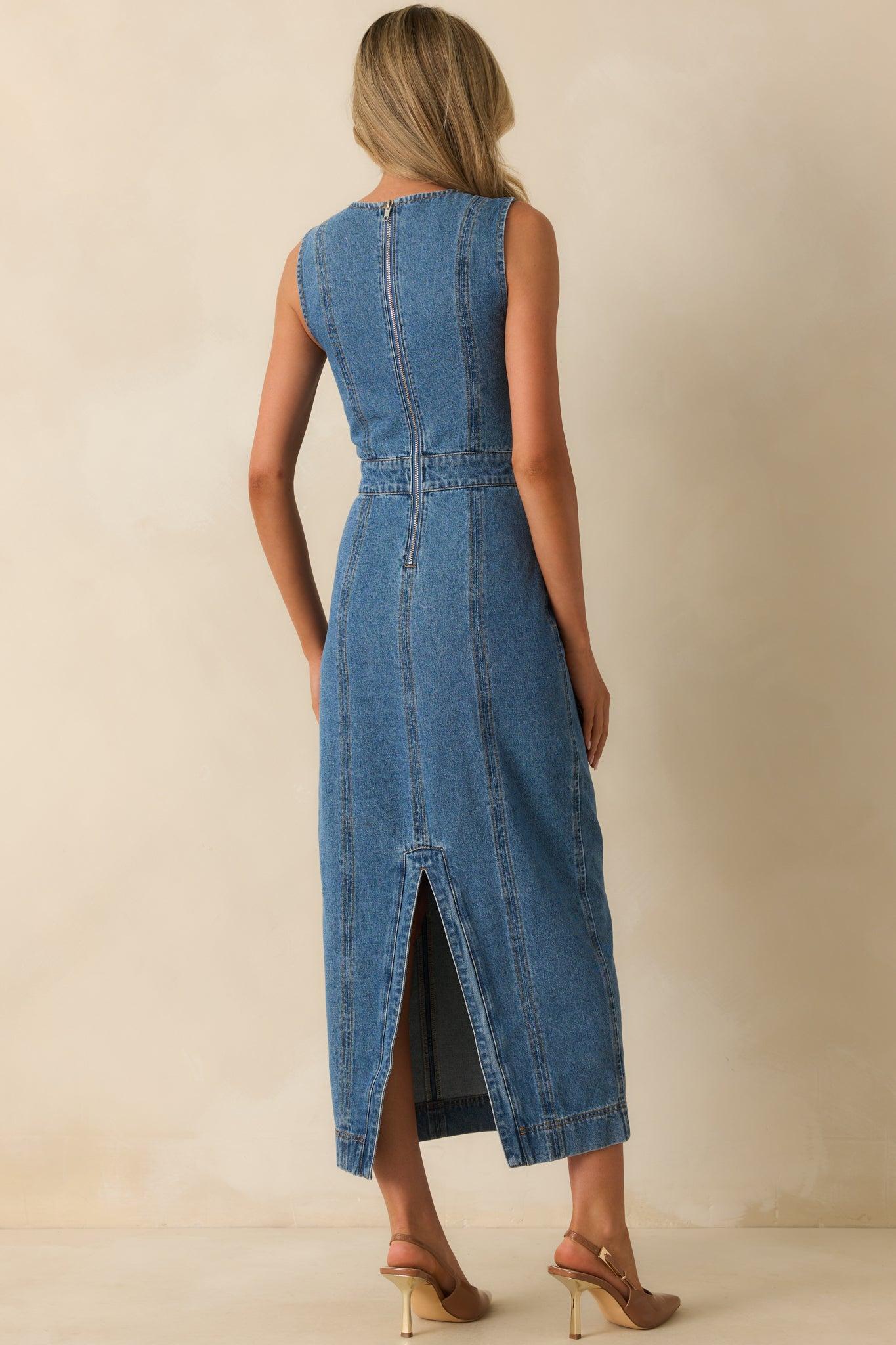Staple The Label Medium Wash Cotton Maverick Denim Dress L / Medium Wash Product Image